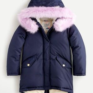 Crewcuts kids Dark Blue Coat with Lavender Hood size 8 medium